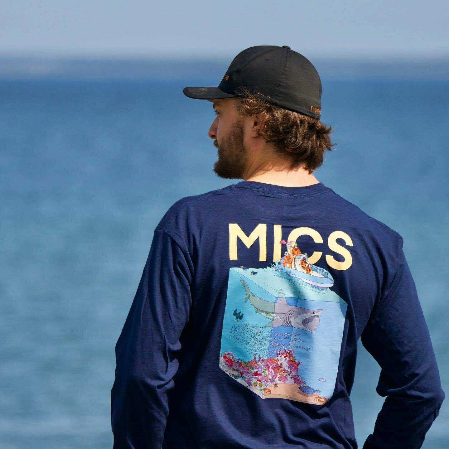 Shark Explorer Adult Unisex Long-Sleeve Crew Neck Supporting MICS Conservation