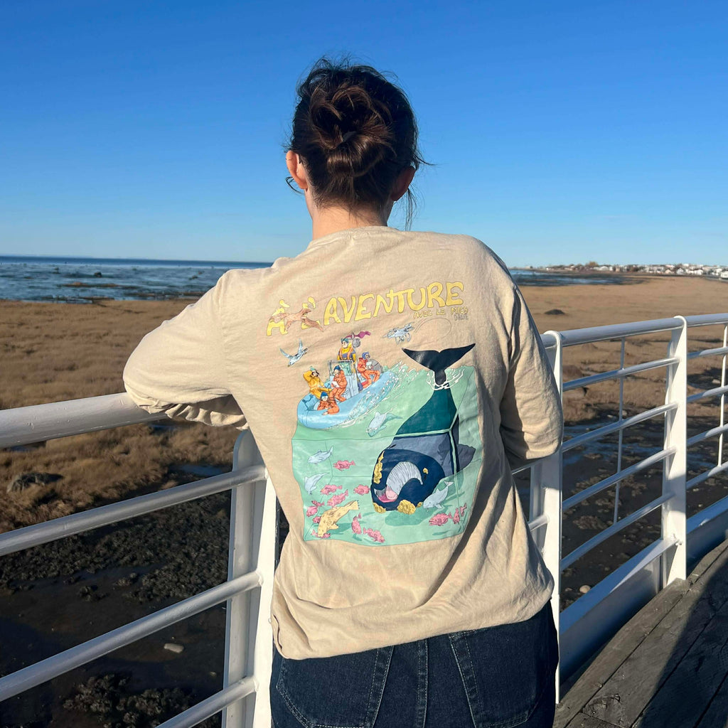 Right Whale Explorer Adult Unisex Long-Sleeve Crew Neck Supporting MICS Conservation