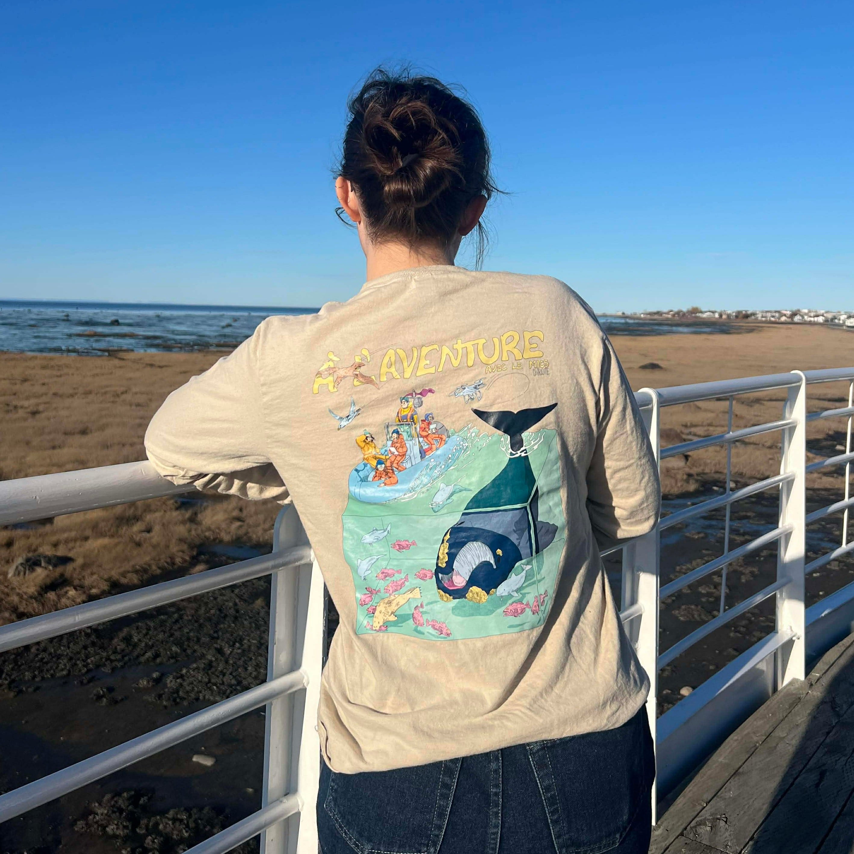 Right Whale Explorer Adult Unisex Long-Sleeve Crew Neck Supporting MICS Conservation